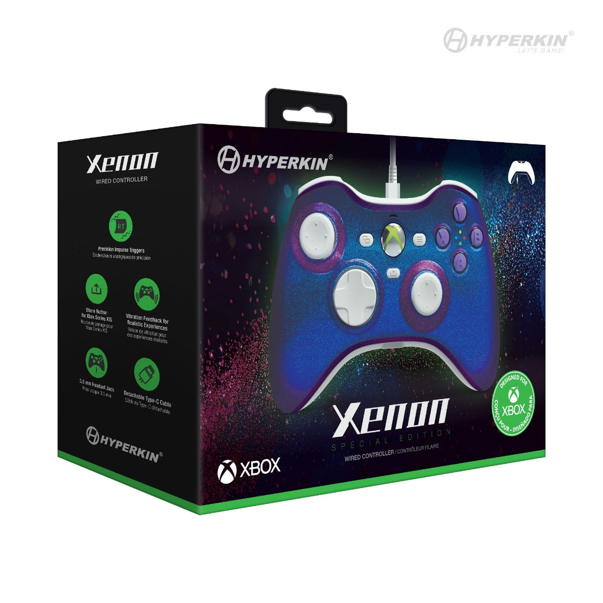 Hyperkin Xenon Wired Xbox Controller - Twilight Galaxy