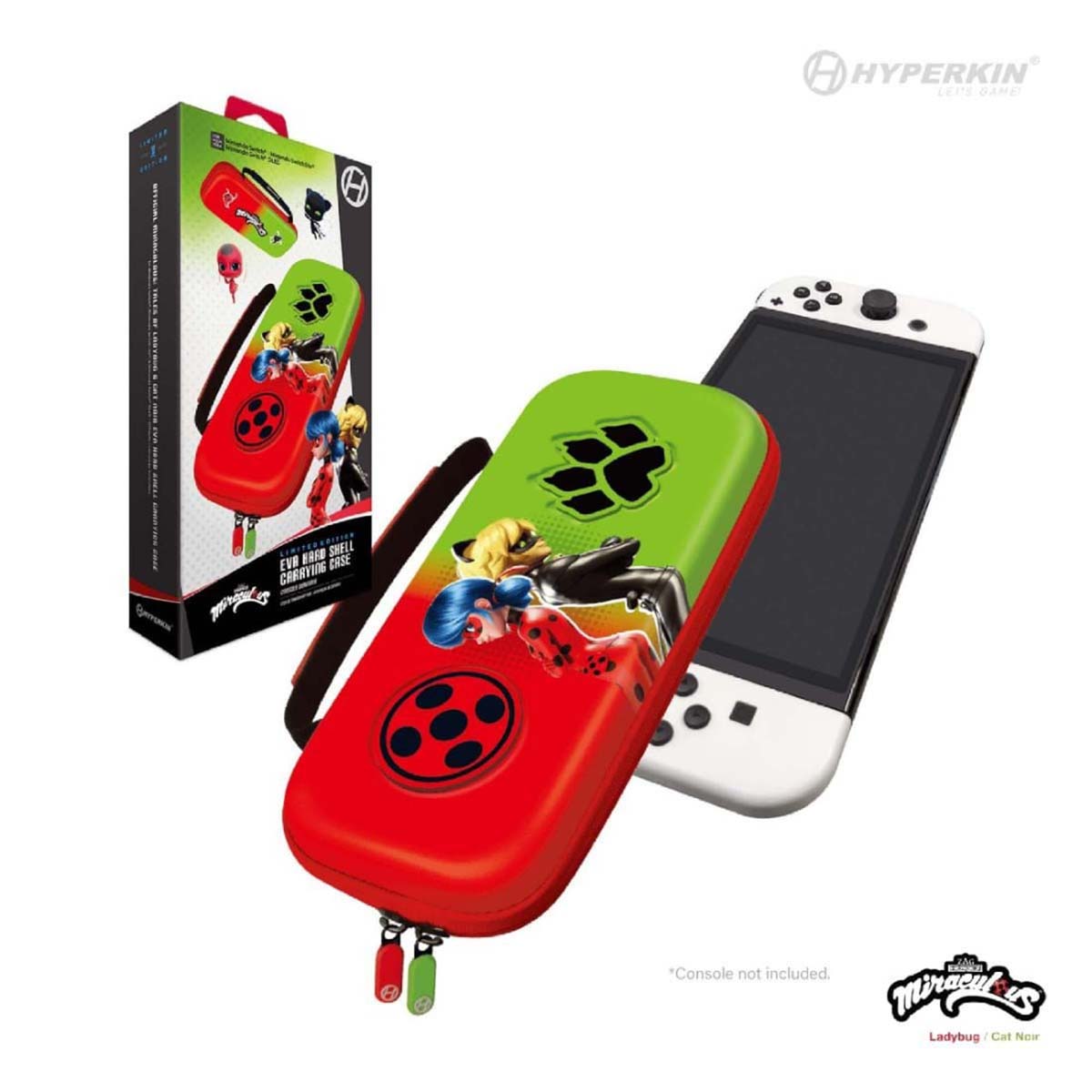 Hyperkin Official Miraculous EVA Hard Shell Carrying Case - Ladybug/Cat Noir