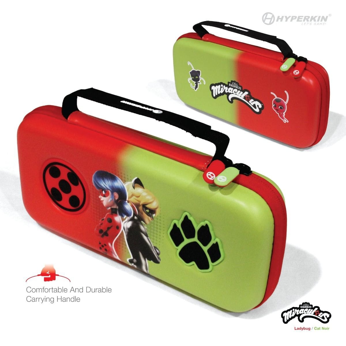 Hyperkin Official Miraculous EVA Hard Shell Carrying Case - Ladybug/Cat Noir