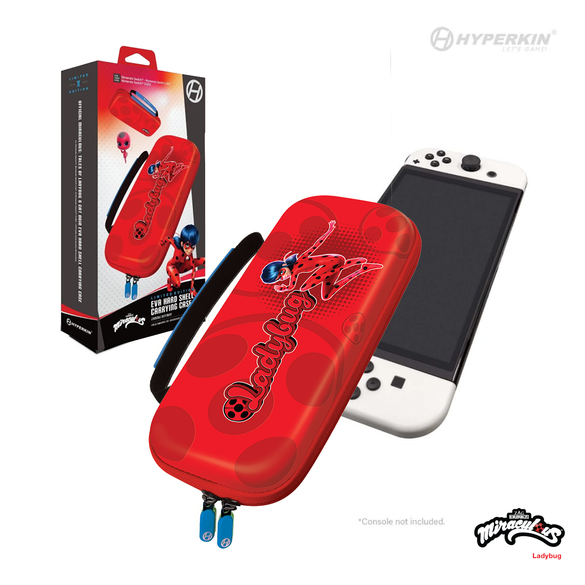 Hyperkin Official Miraculous EVA Hard Shell Carrying Case - Ladybug