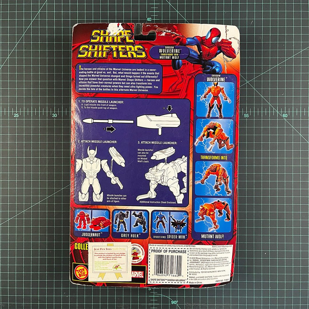 Shadow Wolverine | Spiderman Shape Shifters | 2003 | Toy Biz | Figurine | Collectible | Toy | New Sealed - RetroguySA