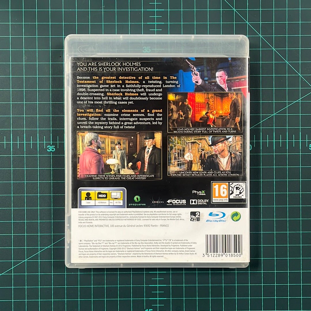 The Testament of Sherlock Holmes | PS3 | PlayStation 3 | Used game - RetroguySA