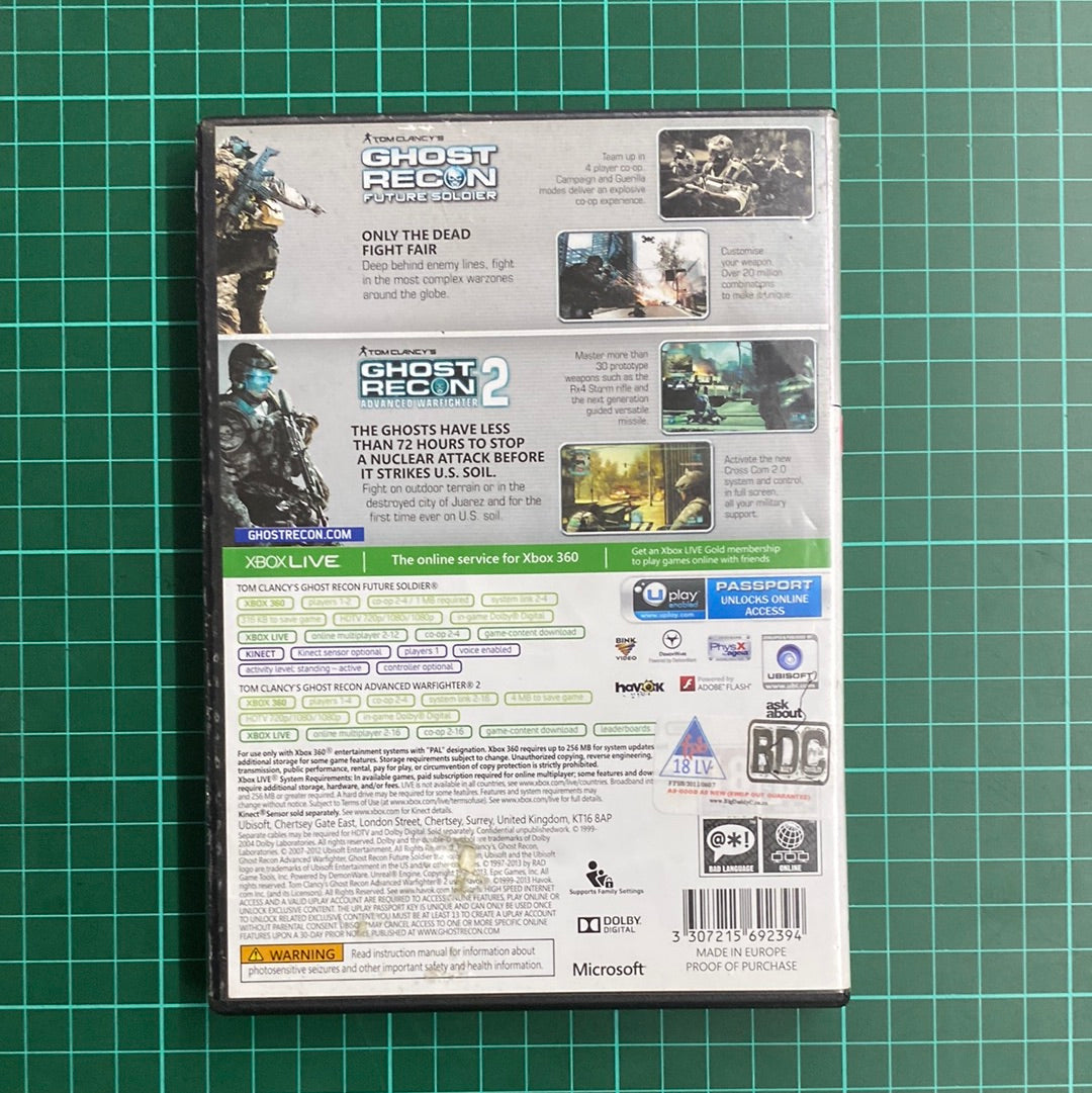 Tom Clancy's Compilation: Ghost Recon Future Soldier & Ghost Recon Advanced Warfighter | Classics | XBOX 360 | Used Game