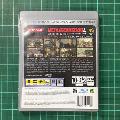 Metal Gear Solid 4 : Guns of the Patriots | PS3 | Platinum | Playstation 3 | Used Game