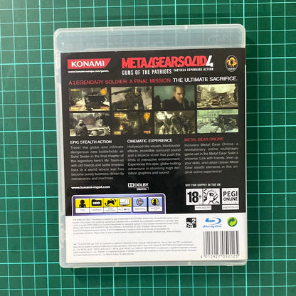 Metal Gear Solid 4 : Guns of the Patriots | Cardboard Cover | PlayStation 3 | PS3 | Used Game