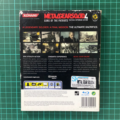 Metal Gear Solid 4 : Guns of the Patriots | Cardboard Cover | PlayStation 3 | PS3 | Used Game