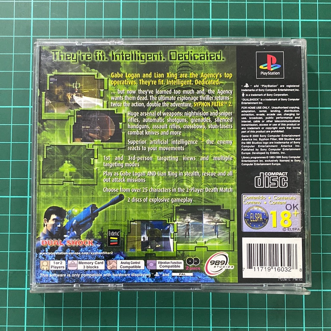 Syphon filter 2 Playstation 1 PS1 Geen Manual Platinum