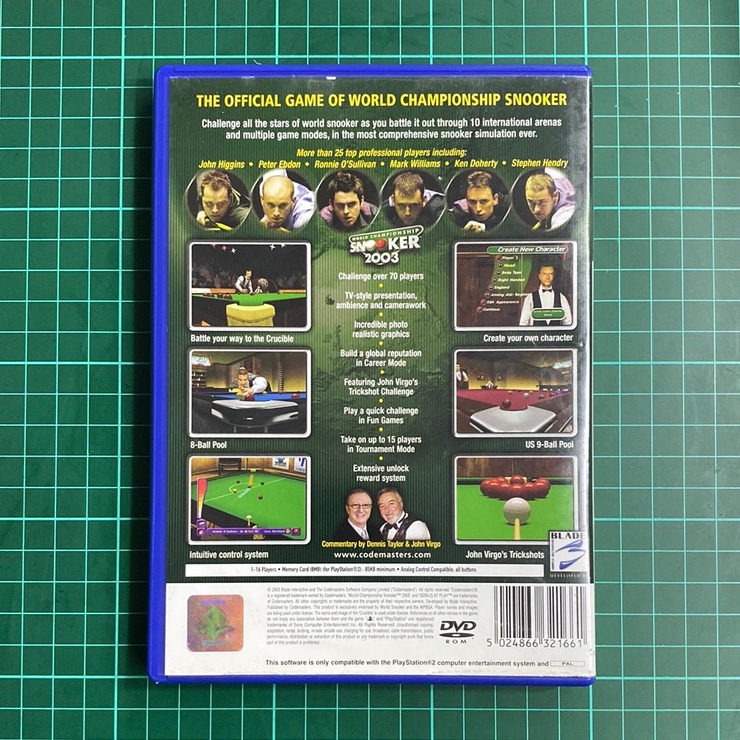 World Championship Snooker 2003 | PlayStation 2 | PS2 | Used Game | No Manual - RetroguySA